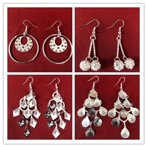 LosoDo Chinese ethnic style classic jewelry Miao silver for women Earrings fashion Simple lady Earrings fashion accessories
