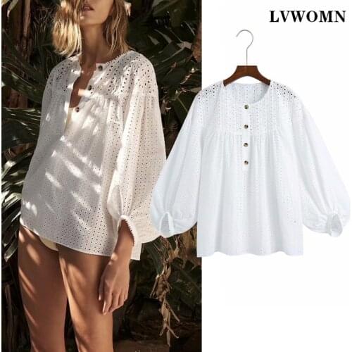 Женские рубашки с вышивкой LVWOMN China At AliExpress