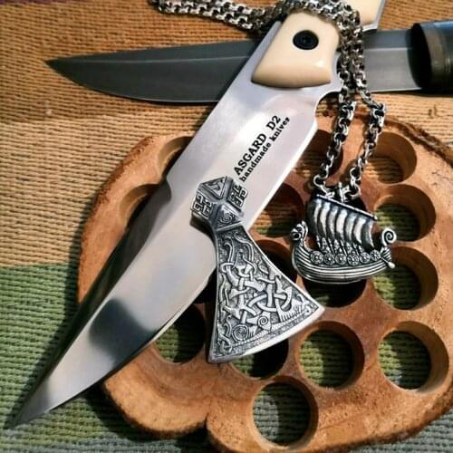 Beier 316L Stainless Steel Norse Viking Axe Pendant Necklaces Jewellery Mammen Goth Male Scandinavian Vintage for men LP268