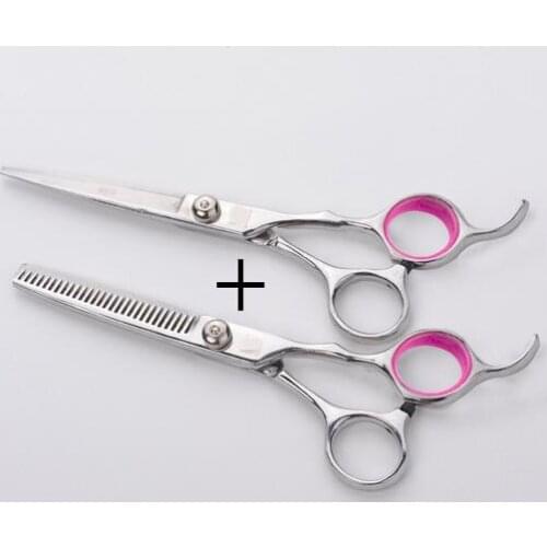 New 6.0 inch 4cr13 steel home cutting & thinning hair scissors set barber salon scisor shears tools hairdressing scissors