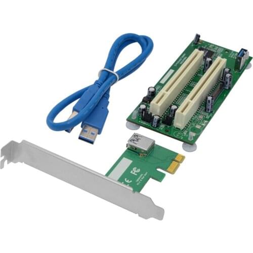 Desktop PCI-Express PCI-e to PCI Adapter Card PCIe to Dual Pci Slot Expansion Controller Riser Card USB Add on Cards Convertor