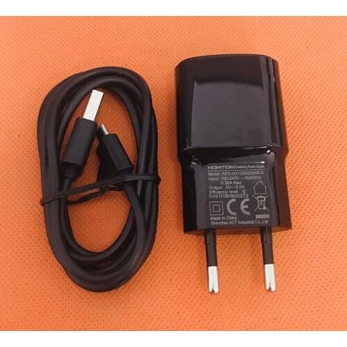 Original Travel Charger EU Plug Adapter+ USB Cable for HOMTOM S8 MTK6750T Octa Core 5.7" HD Free Shipping