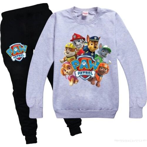 Toddler Girl Fall Clothes 2021 Fashion Wear Girls' Sweater + Pants Children Hooded Set Paw Patrol Kids Clothing for Boys Tshirt