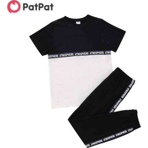 PatPat 2021 New Arrival Summer 2pcs Kid Boy Camouflage Sweatshirt & Pants Set