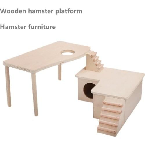 Solid Wood Hamster Platform Hamster Furniture Hamster Cage Landscaping Supplies Small Animal Platform Hamster Accessories