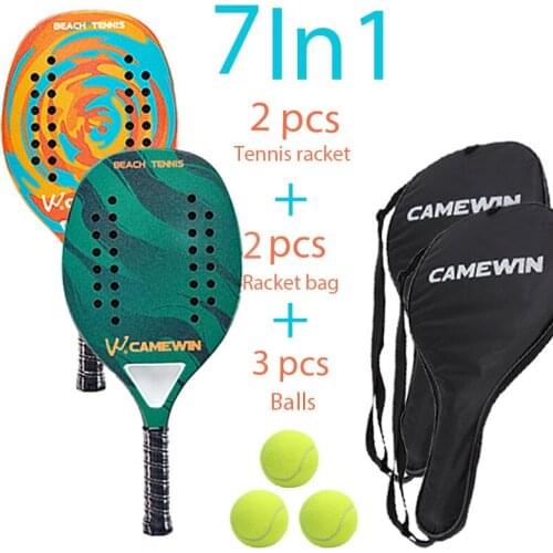 New Launch Outdoor Beach Tennis Racket EVA Material All Carbon Fabric Sports Equipment Mens And Womens Durable Fashion Racket