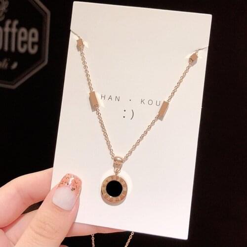 Titanium Steel Compass Clavicle Necklace Trendy Pendant Simple Elegant Niche Design