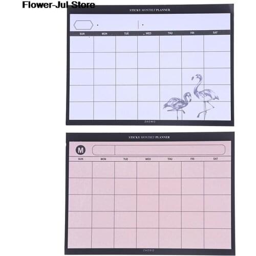 Creative Simple Desktop Schedule Planner Monthly Plan Kawaii Mini Notebooks Office Supplies Work Efficiency Summary Organizer