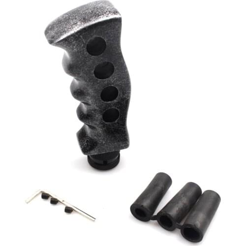 Universal Gear Shift Knob Silver Gatling Pistol Grip Style Manual Car Truck Shifter Lever