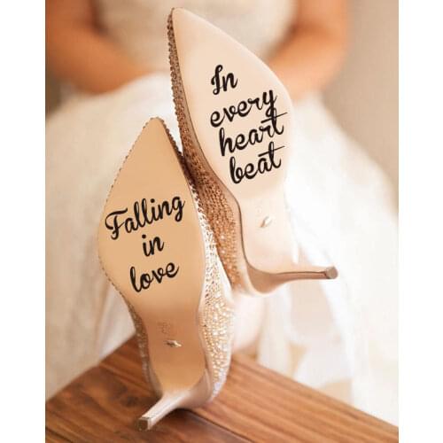 Falling In Love In Every Heart Beat Decal Forever Together Vinyl Sticker, Infinity Love Decal,wedding Gift For Bride Shoes Decor