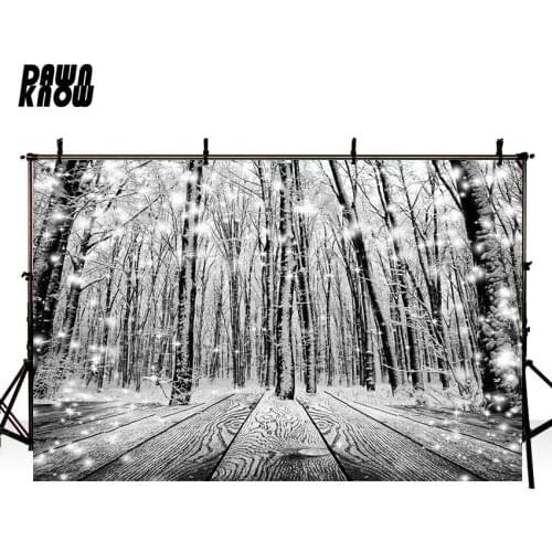 DAWNKNOW Snowfield Vinyl Photography Background For Baby Tree Wood Floor Photo Shoot Backdrop For Wedding Photo Studio G740