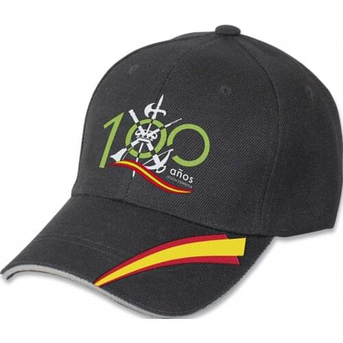 Embroidered cap emblem Spanish Legion 100 anniversary, one size. Black Color