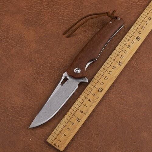 High-End M390 Blade Linen Handle Ball Bearing Camping Outdoor Survival Pocket Life-Saving EDC Cutter