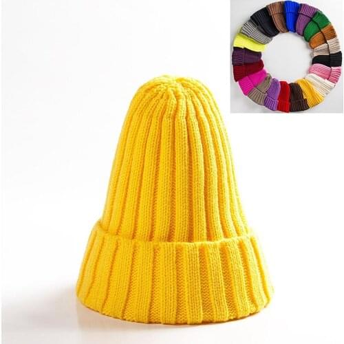 Winter Beanies Hats for Women Men Warm Pointed Knitting Thicken Caps Casua Solid Color Female Fashion Hats