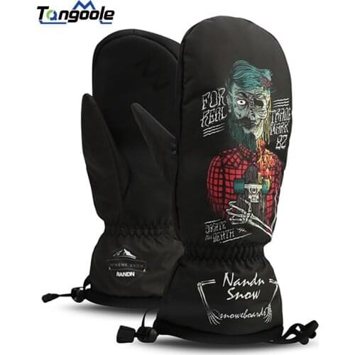 Winter -30 degree Professional Snowboarding Ski Gloves 10000 Waterproof Winter Warm Snow Mittens Skiing snowmobile 2 finger