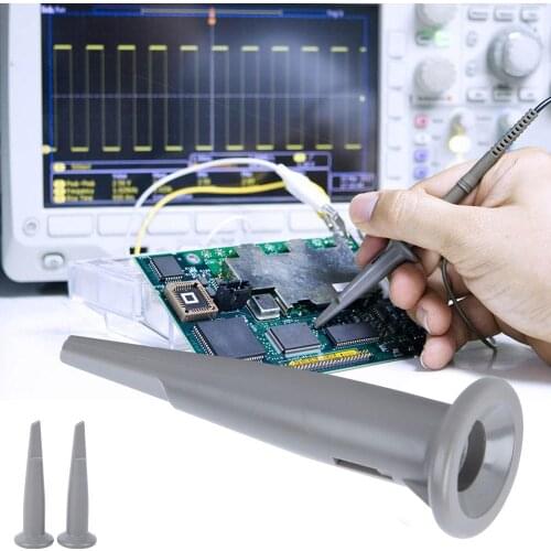 1 Pair Universal Oscilloscope Probe Cap Protective Probe Cap with Hook Gray