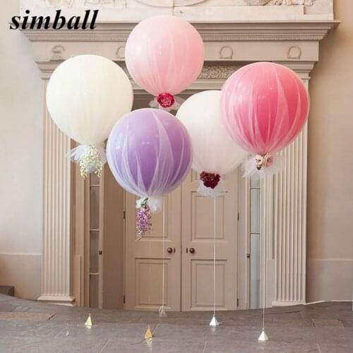10pcs 36 inch 25g Jumbo Large Round Latex Balloons Transparent Clear Giant Wedding Ballons Table Centerpiece Bridal Shower Party