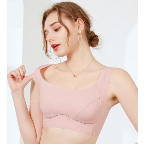 100% Silk Traceless Bra Thin Silk No Steel Ring Adjustable Sports Underwear Naked Bra