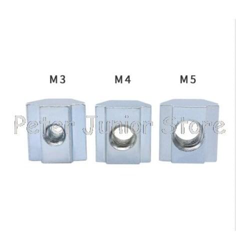 100pcs 50pcs 20pcs 10pcs Zinc Plate Coated M3 M4 M5 M6 M8 T Block T Sliding Nut for Aluminum Profile 2020 3030 4040 4545
