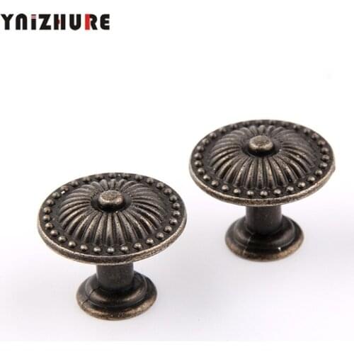 2pcs 25*20mm Cabinet Knobs Bronze Dome Antique Handle Cabinet Door Drawer Pull Trim Single Hole Alloy 5