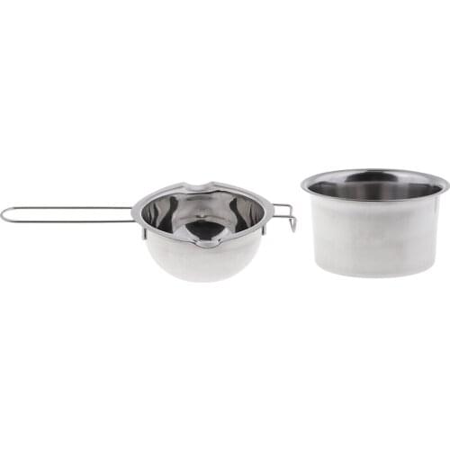 2pcs Stainless Steel Double Boiler Wax Melting Pot For DIY Candle Soap Craft