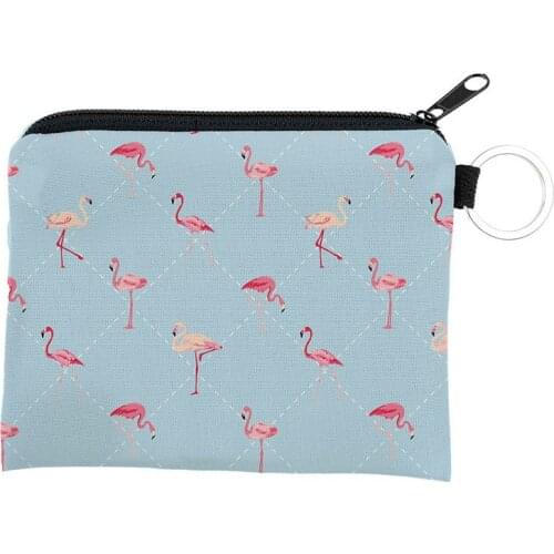 2021 New Popular 3D Printing Flamingo Pocket Womens Wallet Multi Function Key Card Bag Coin Purse AN020