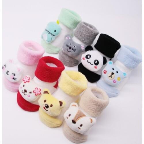 3# Baby Girls Clothes Infant Socks Newborn Cotton Boys Girls Anti-Slip Socks Cartoon Bell Socks Baby Accessories Baby Socks