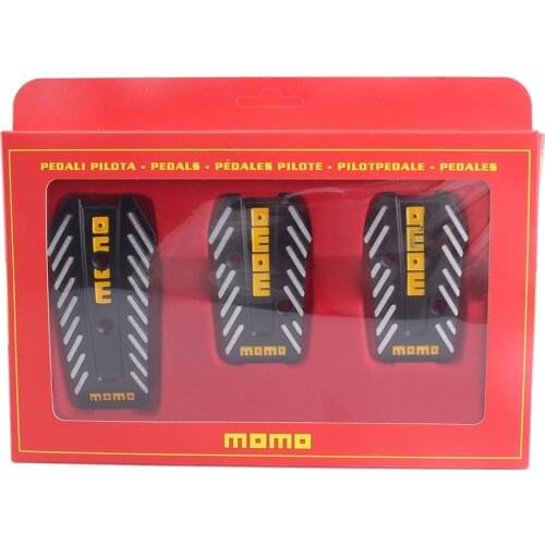 3 PCS 1 Set MOMO Style nero Car Racing Pedals Universal Manual Brake Pedal Foot Pedal Non Slip Black Sport Racing Pedals