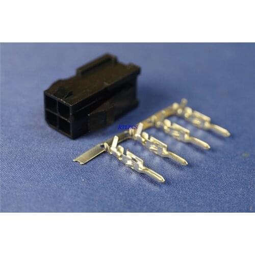 5 Sets 4.2 mm 4 PIN Plug Housing PC computer EPS CPU ATX 4Pin 2x2 P Power Connector Shell Crimp Terminal Contact Pin Female