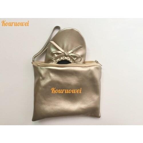 Free Shipping ! Navy blue girl party feet ballet shoes foldable ballerina shoes with pouch