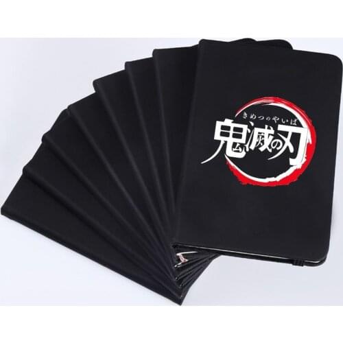 Demon Slayer Notebook Black Matte Notepad Anime Sketchbook Kawaii Stationery Stud School Office Stationary Journal Writing Book