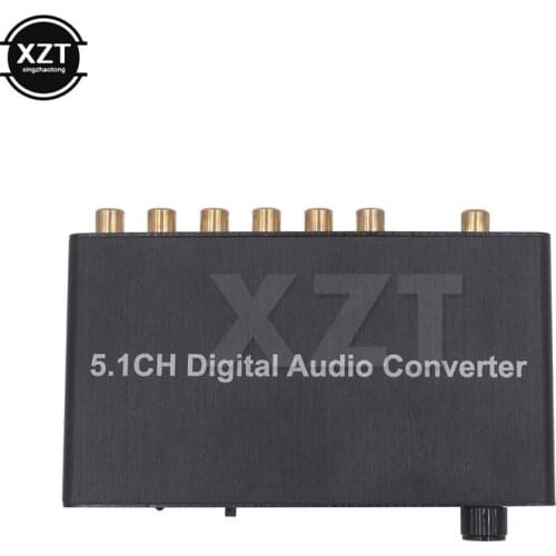 Newest 5.1CH Digital Audio Converter Decoder SPDIF Coaxial to RCA DTS AC3/DST to 5.1 Amplifier Analog Converter for Multimedia
