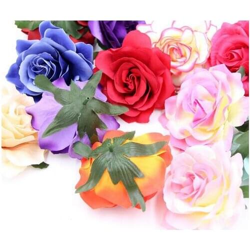 Decorative Artificial Rose Flower for Wedding party Decoration DIY Wreath Gift Box Scrapbooking Craft Fake Flowers(10pcs/lot)