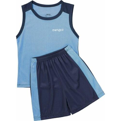 Kids Boys Summer Tracksuit Breathable Net Sportswear Set Sleeveless Vest and Shorts Running Football Basketball Exercise Outfits