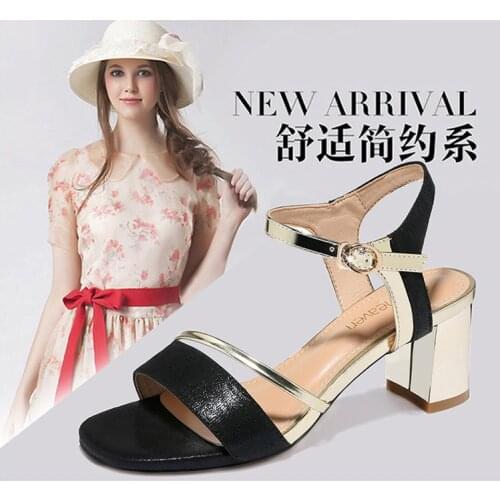 Guciheaven Women Sandals Fashion Women Shoes Square Heel Peep Toe Women Sandals