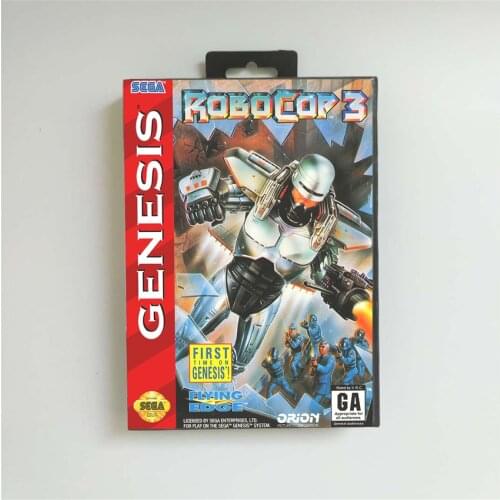 Robocop 3 - USA Cover With Retail Box 16 Bit MD Game Card for Sega Megadrive Genesis Video Game Console