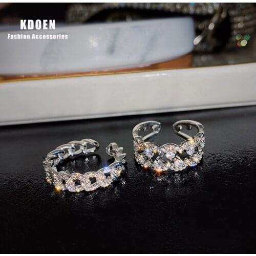 Glittering zircon crystal classic opening womens rings 2020 new sexy girl exaggerated finger accessories wedding party ring