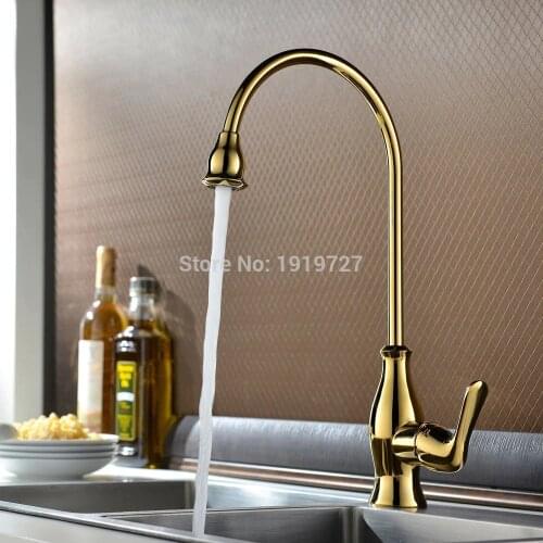 Vidric Promotions Brass Hot Cold Single Lever High Arc Kitchen Sink Faucet Swivel Spout Brushed/Chrome/Titanium Gold/Oil Rubbed