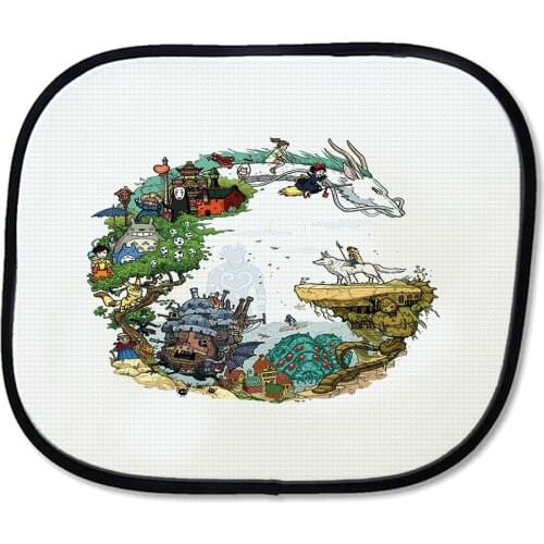 MERCHANDMANIA PARASOL CHIHIRO TOTORO Castle traveling side windows car pair curtains awning