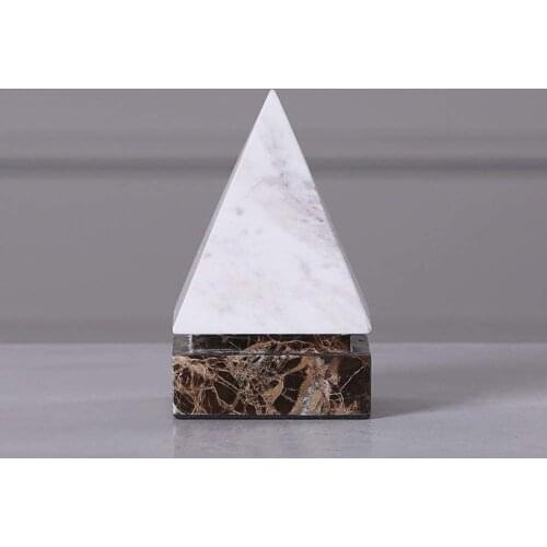 Natural Marble Pyramid Paperweight Ornaments Feng Shui Study Yoga Room Decor Housewarming Gift