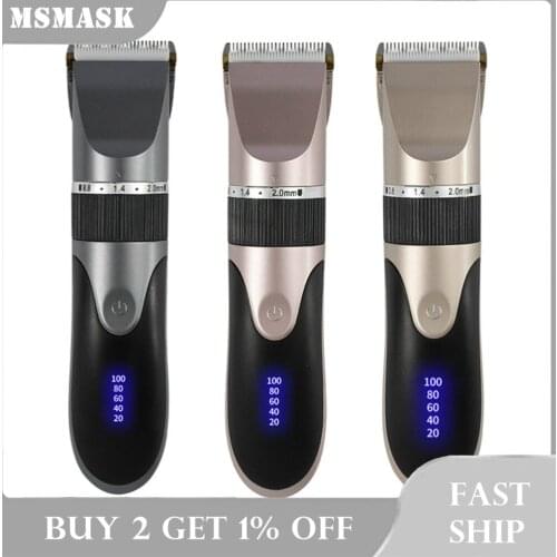 Professional Men Hair Trimmer Electric Hair Clipper Rechargeable Hair Trimmer Salon Men Hair Cutting Barber Machine LCD Display