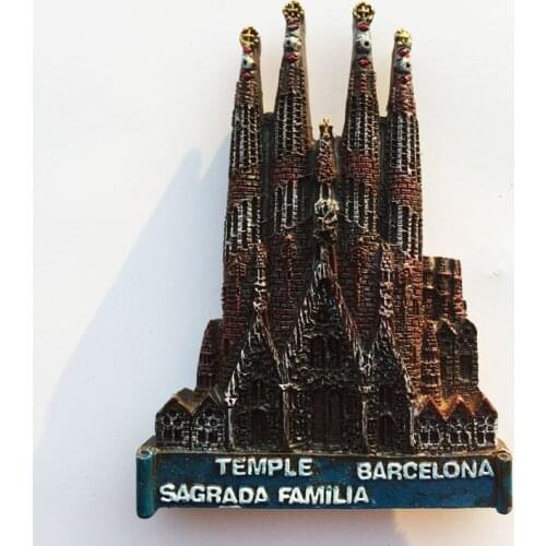 QIQIPP Barcelona, Spain Landmarks live in the cathedral hand-painted crafts magnetic paste refrigerator stickers