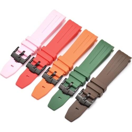 20mm Curved End Rubber Watch Bands for Green Water Ghost Explorer Yacht Master Daytona Submariner Strap Relogio Masculino