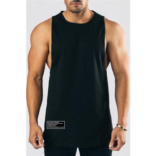 Gym Tank Top Men Fashion Cotton Sleeveless Shirt Fitness Clothing Mens Summer Sports Casual Loose Workout Tees Shirts Vest Tops