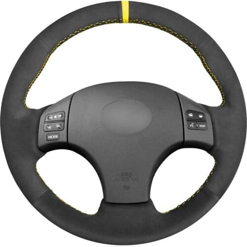 Hand-stitched Black Suede Car Steering Wheel Cover for Lexus IS IS250 IS250C IS300 IS300C IS350 IS350C F SPORT 2005-2011