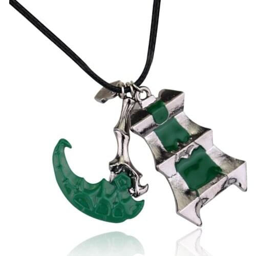 High Quality LoL Thresh Weapon Necklace Zinc Alloy Lantern&Sickle Bisoprolol League Of Chain Warden Legends Couples Pendant Gift