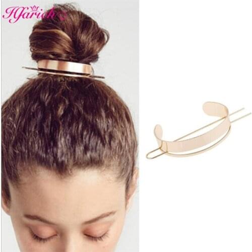 Alloy Round Top Hair Pins Minimalist Bun Holder Cage Hair Stick Girl Hair Accessories Hair Jewelry for Women Mother Girls Gift