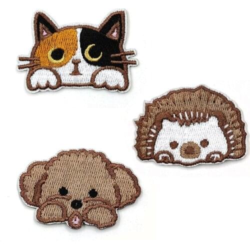 1 Piece New Arrival Cute Dog Cat Patches for Clothes Iron-On Patch for Baby T-shirt Dress Pants Jeans DIY Clothing Applique