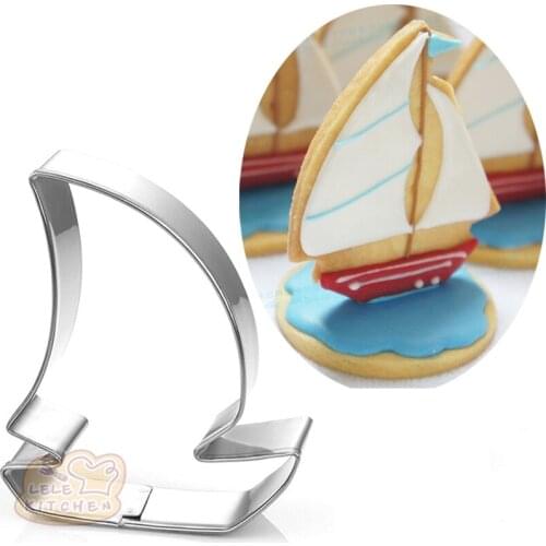 1pcs Sailing Boat reposteria gallet Biscuit Moldes Metal Cookie Cutter Fondant Cake Decorating Tool Pastry Shop Baking Mould DIY