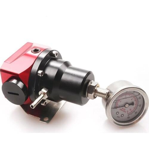 1Pc Car Racing Universal Aluminum alloy Fuel Pressure Regulator Adjustable Oil Pressure Regulator with Gauge accessories parts